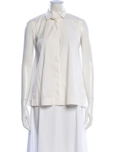 Pre-owned Brunello Cucinelli Sleeveless Button-up Top In Neutral
