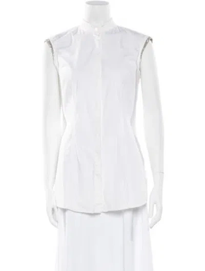 Pre-owned Brunello Cucinelli Sleeveless Button-up Top In Neutral