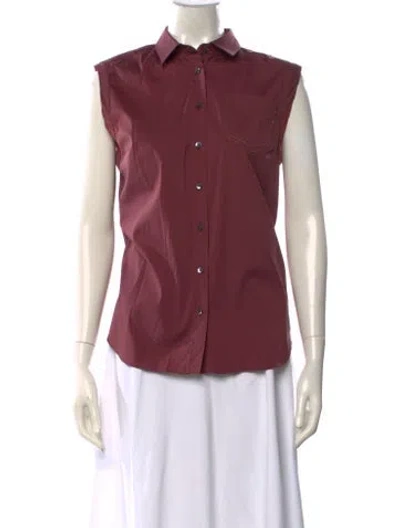 Pre-owned Brunello Cucinelli Sleeveless Button-up Top In Purple