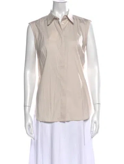 Pre-owned Brunello Cucinelli Sleeveless Button-up Top W/ Tags In Neutrals