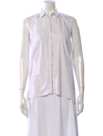 Pre-owned Brunello Cucinelli Sleeveless Button-up Top In White