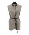 Brunello Cucinelli Sleeveless Casual Jacket In Gray