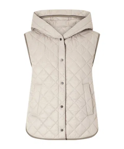 Brunello Cucinelli Sleeveless Cotton-padded Jacket In Brown