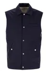 Brunello Cucinelli Sleeveless Designer Vest In Virgin Wool In Navy