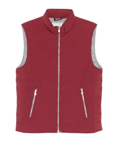 Brunello Cucinelli Sleeveless Down Jacket In Burgundy