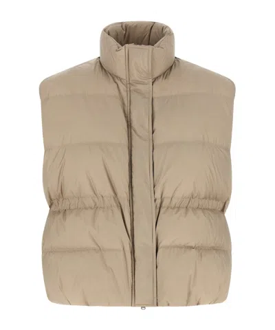 Brunello Cucinelli Sleeveless Down Vest In Brown