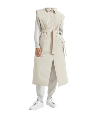 Brunello Cucinelli Sleeveless Down Windbreaker In Nude