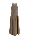 Brunello Cucinelli A-line Dress Dresses In Cacao