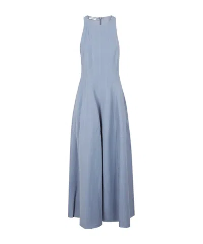 Brunello Cucinelli Sleeveless Flared Dress In Blue