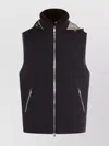 Brunello Cucinelli Sleeveless Hooded Down Jacket Side Zip Pockets In Brown