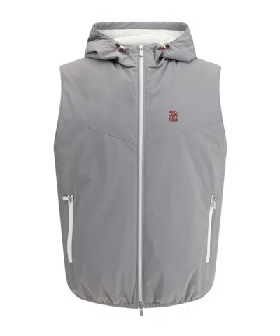 BRUNELLO CUCINELLI BRUNELLO CUCINELLI BONDED HOODED VEST