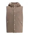Brunello Cucinelli Sleeveless Hooded Vest In Brown
