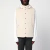 Brunello Cucinelli Beige Wool Sleeveless Down Jacket In Beige