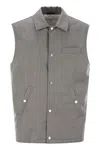 Brunello Cucinelli Men Sleeveless Jacket In Virgin Wool