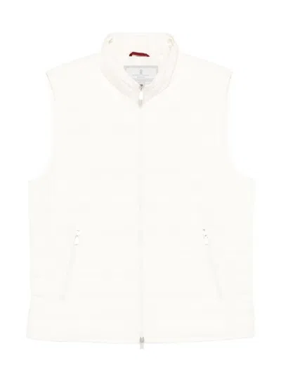 Brunello Cucinelli Men Sleeveless Jacket In White