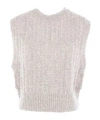 Brunello Cucinelli Sparkling Beige Cashmere Wool Vest In White