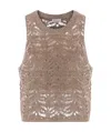 Brunello Cucinelli Sleeveless Knitted Vest In Nude
