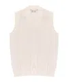 Brunello Cucinelli Cotton Vest With Jacquard Motif In Pink