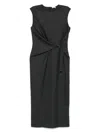 Brunello Cucinelli Sleeveless Midi Dress In Black