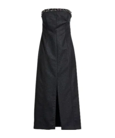 Brunello Cucinelli Sleeveless Off-shoulder Dress In Black