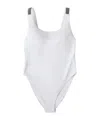 Brunello Cucinelli White Techno Jersey Precious Details One-piece Swimsuit In White