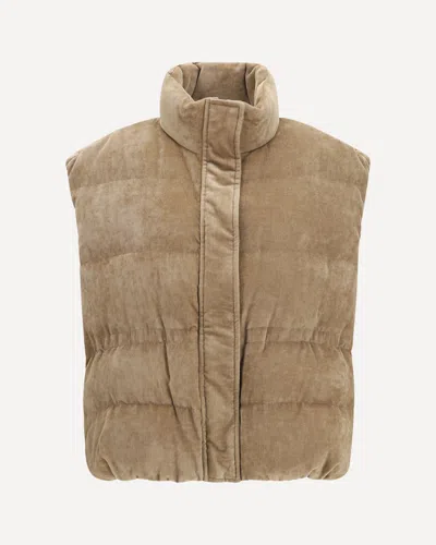 Brunello Cucinelli Sleeveless Padded Vest In Brown