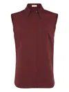 Brunello Cucinelli Sleeveless Poplin Shirt In Multi
