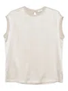 Brunello Cucinelli Sleeveless Round-neck Top In Neutral