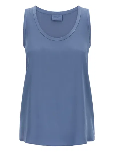 BRUNELLO CUCINELLI SLEEVELESS SATIN TOP