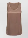Brunello Cucinelli Brown Satin Reversible Top