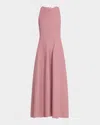 Brunello Cucinelli Sleeveless Shaped Linen Dress In C2926 Pink