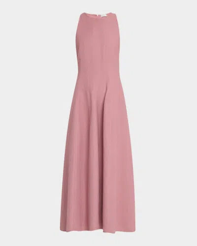 Brunello Cucinelli Sleeveless Shaped Linen Dress In C2926 Pink