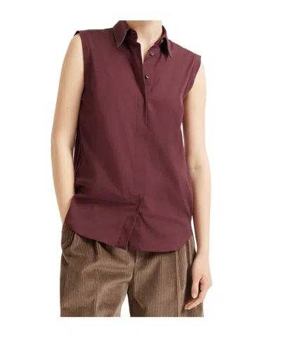 Brunello Cucinelli Sleeveless Shirt In Red