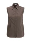 Brunello Cucinelli Women Sleeveless Shirt In Black