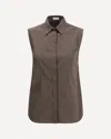 Brunello Cucinelli Women Sleeveless Shirt In Brown