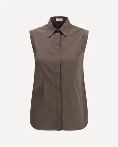 BRUNELLO CUCINELLI SLEEVELESS SHIRT