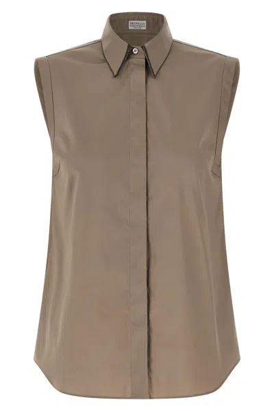 BRUNELLO CUCINELLI SLEEVELESS SHIRT