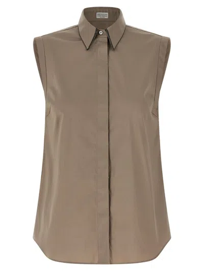 BRUNELLO CUCINELLI BRUNELLO CUCINELLI SLEEVELESS SHIRT