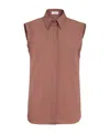 Brunello Cucinelli Sleeveless Shirt In Brown