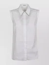 Brunello Cucinelli Cotton Poplin Button-front Shirt With Monili Collar