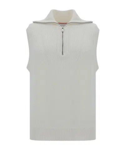 Brunello Cucinelli Sleeveless Sweater In Gray