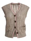 Brunello Cucinelli Knitwear With Button Detailing And Front Pockets In Neutrals