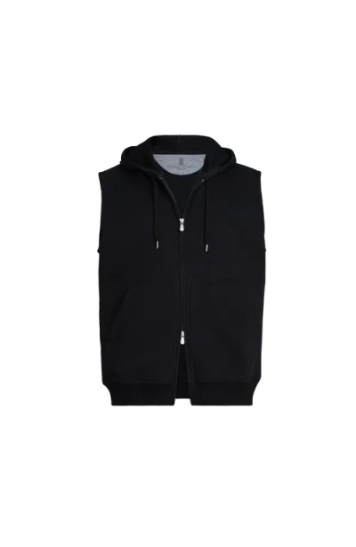 Brunello Cucinelli Sleeveless Sweatshirt In Black