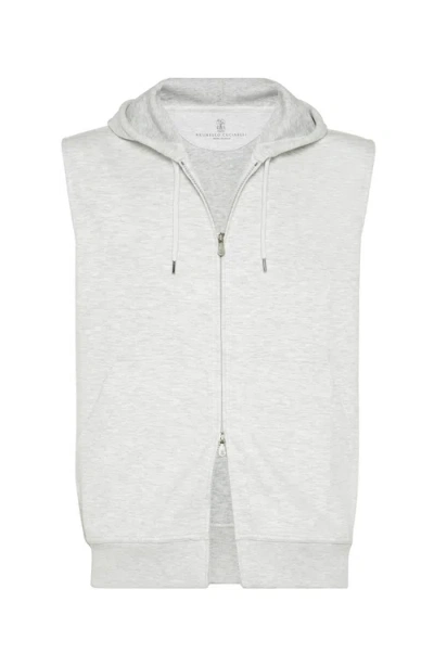 Brunello Cucinelli Sleeveless Sweatshirt In Pearl Grey