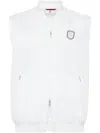 Brunello Cucinelli Tennis Badge Stripe Sweatshirt In White
