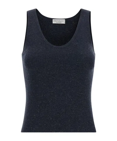 Brunello Cucinelli Knitted Vest In Black