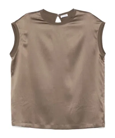 Brunello Cucinelli Sleeveless Top In Brown