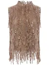 Brunello Cucinelli Sequined Cotton-blend Top In Brown