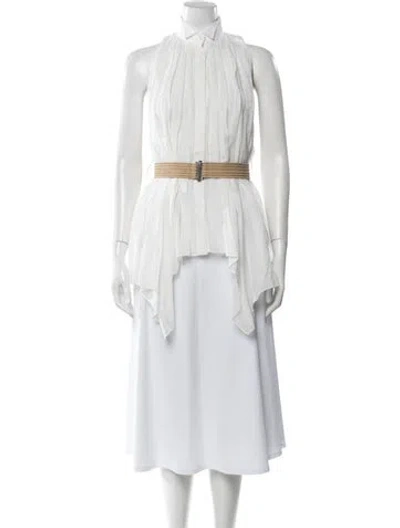 Pre-owned Brunello Cucinelli Sleeveless Top W/ Tags In White