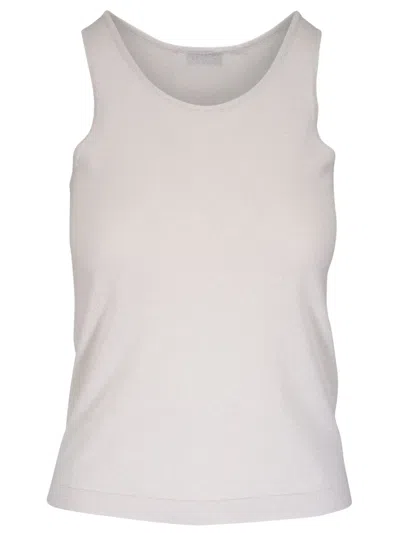 Brunello Cucinelli Sleeveless Top In Weiss